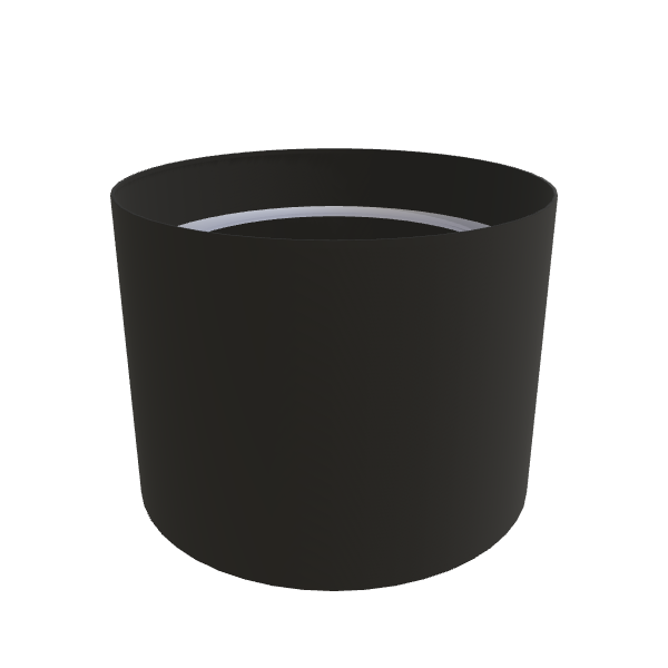 Matte Black Aluminum Circular Planter, 24"D × 18"H