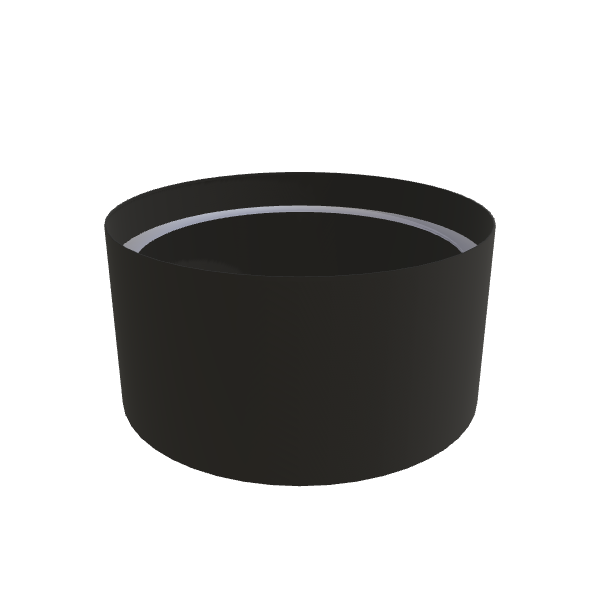 Matte Black Aluminum Circular Planter, 36"D × 18"H