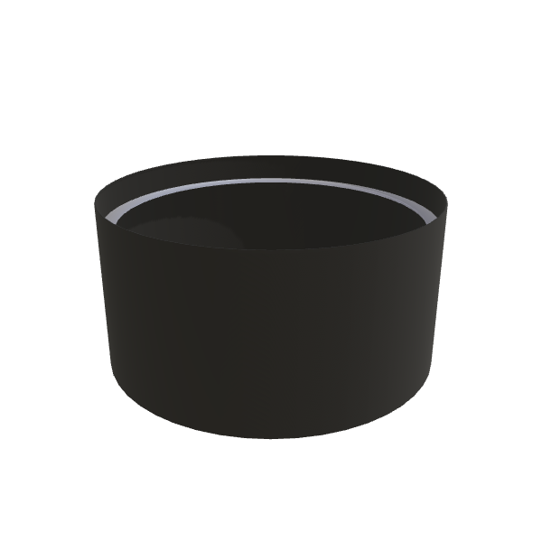 Matte Black Aluminum Circular Planter, 48"D × 24"H