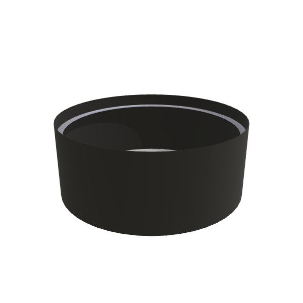 Matte Black Aluminum Circular Planter, 60"D × 24"H