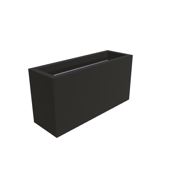 Matte Black Aluminum Rectangular Planter, 12"W × 36"L × 18"H