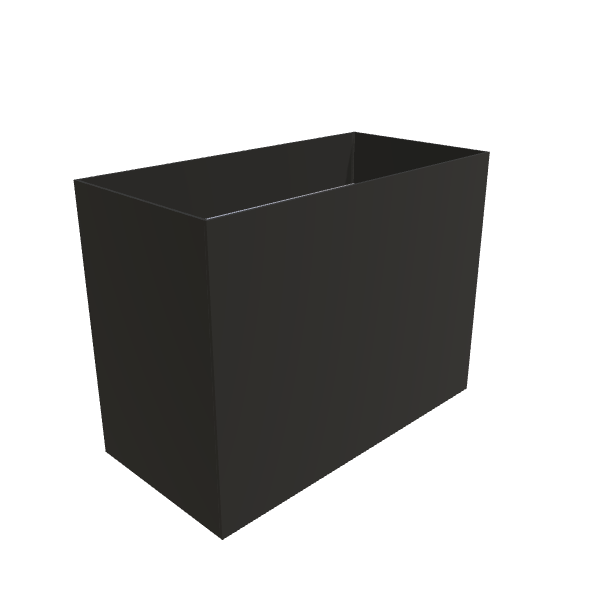 Matte Black Aluminum Rectangular Planter, 12"W × 24"L × 18"H