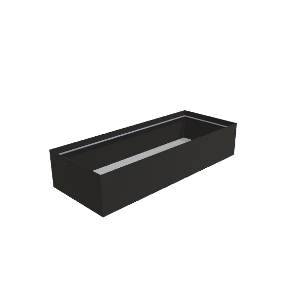 Matte Black Aluminum Rectangular Planter, 48"W × 120"L × 24"H