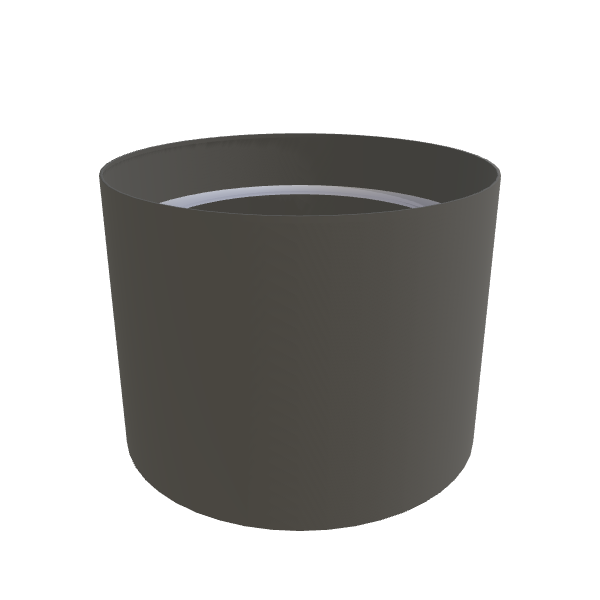 Matte Gray Aluminum Circular Planter, 24"D × 18"H