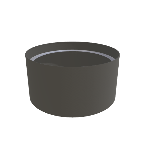 Matte Gray Aluminum Circular Planter, 36"D × 18"H