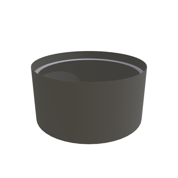 Matte Gray Aluminum Circular Planter, 48"D × 24"H