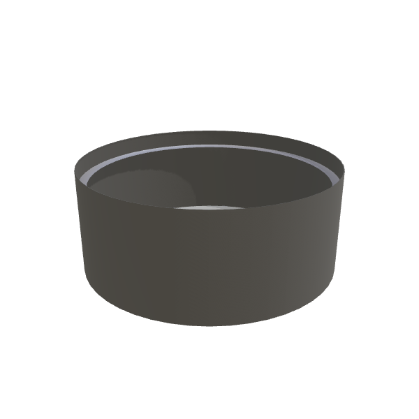 Matte Gray Aluminum Circular Planter, 60"D × 24"H