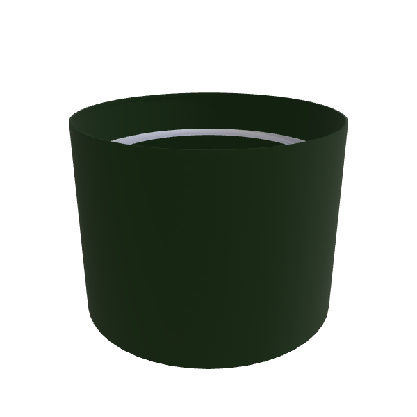 Matte Sage Green Aluminum Circular Planter, 24"D × 18"H