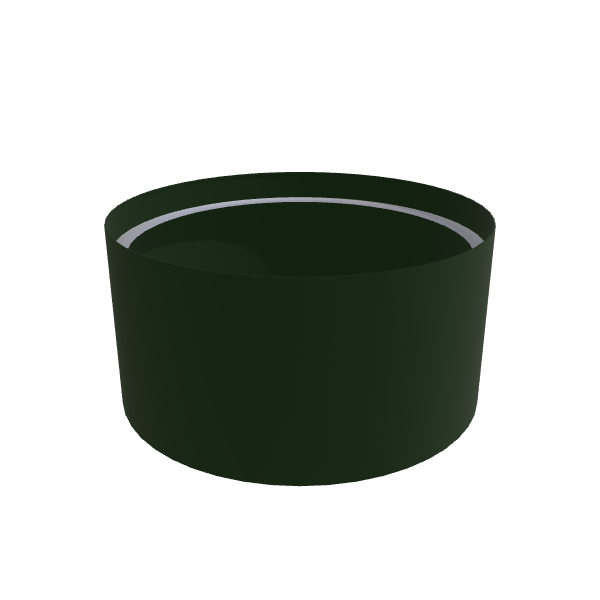 Matte Sage Green Aluminum Circular Planter, 48"D × 24"H