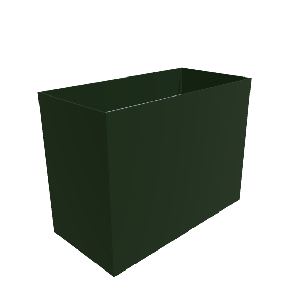 Matte Sage Green Aluminum Rectangular Planter, 12"W × 24"L × 18"H