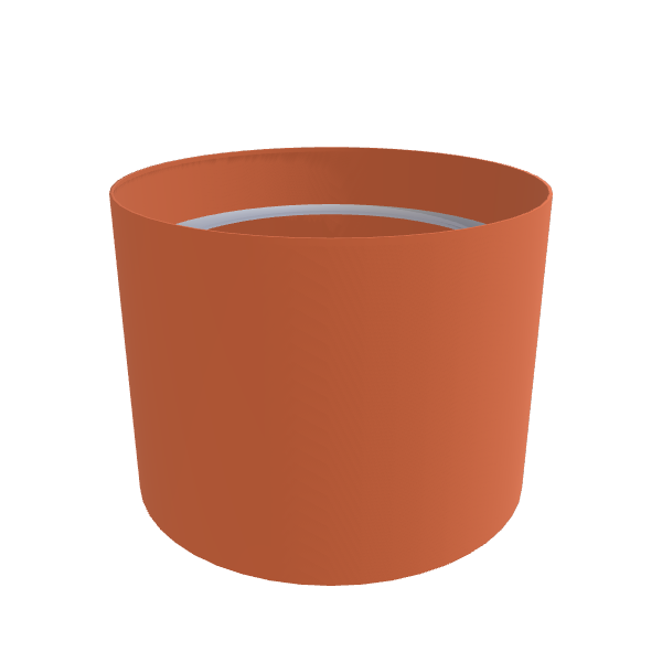 Matte Terracotta Aluminum Circular Planter, 24"D × 18"H