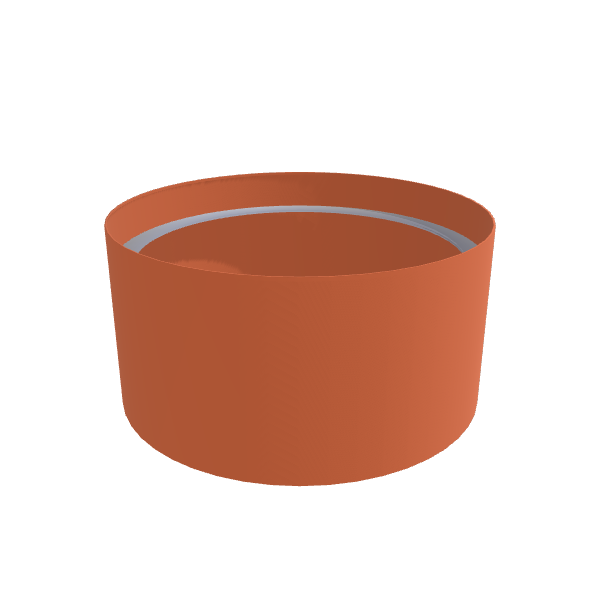 Matte Terracotta Aluminum Circular Planter, 36"D × 18"H