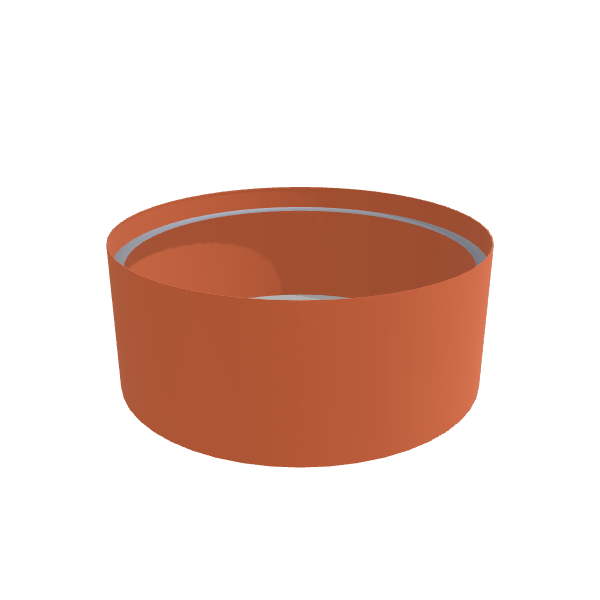 Matte Terracotta Aluminum Circular Planter, 60"D × 24"H