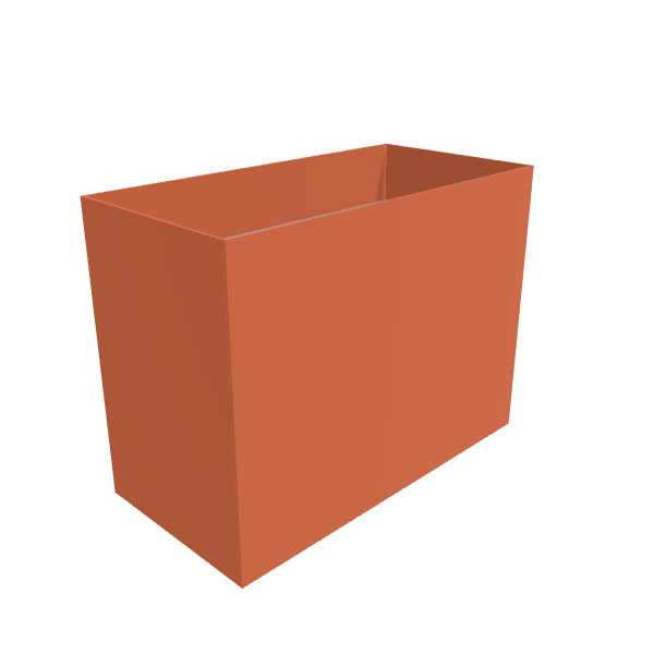 Matte Terracotta Aluminum Rectangular Planter, 12"W × 24"L × 18"H