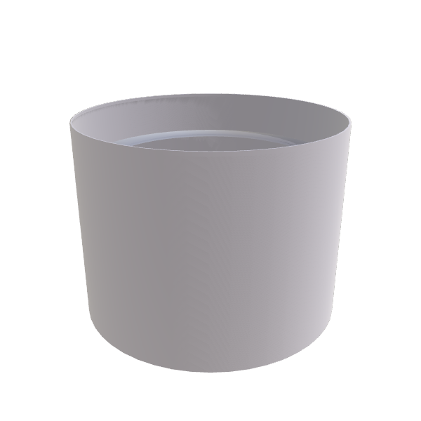 Matte White Aluminum Circular Planter, 24"D × 18"H