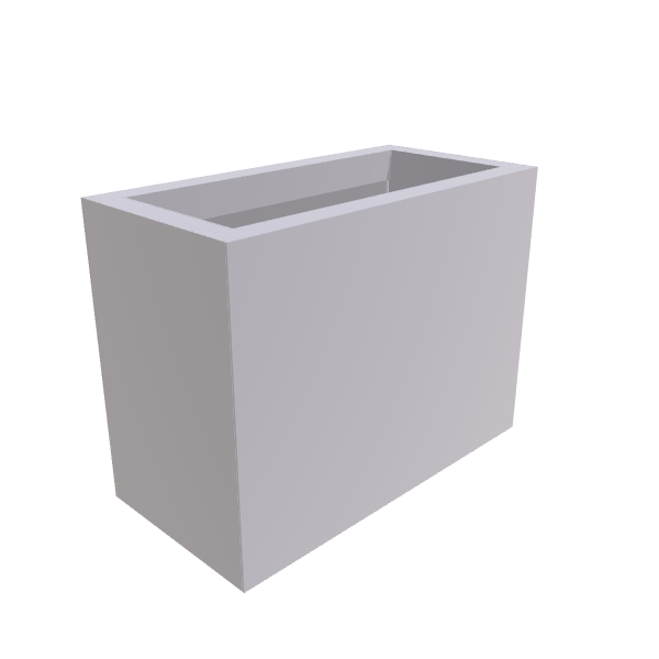 Matte White Aluminum Rectangular Planter, 12"W × 24"L × 18"H