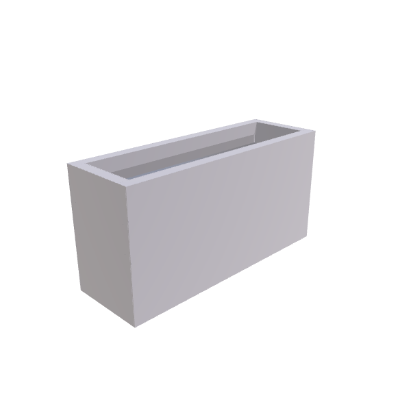 Matte White Aluminum Rectangular Planter, 12"W × 36"L × 18"H