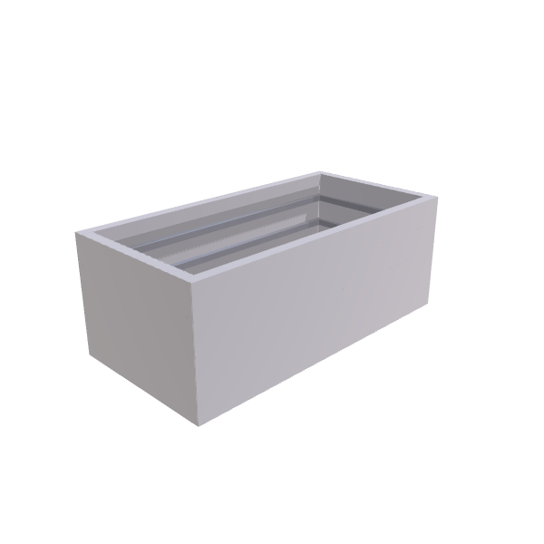 Matte White Aluminum Rectangular Planter, 24"W × 48"L × 18"H