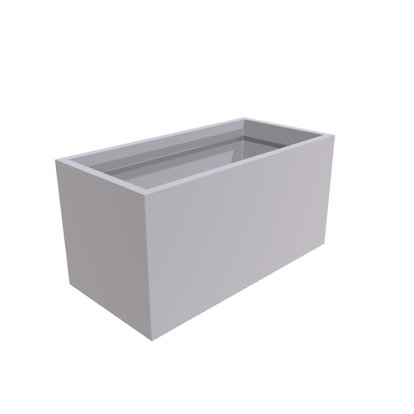 Matte White Aluminum Rectangular Planter, 24"W × 48"L × 24"H