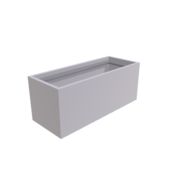 Matte White Aluminum Rectangular Planter, 24"W × 60"L × 24"H