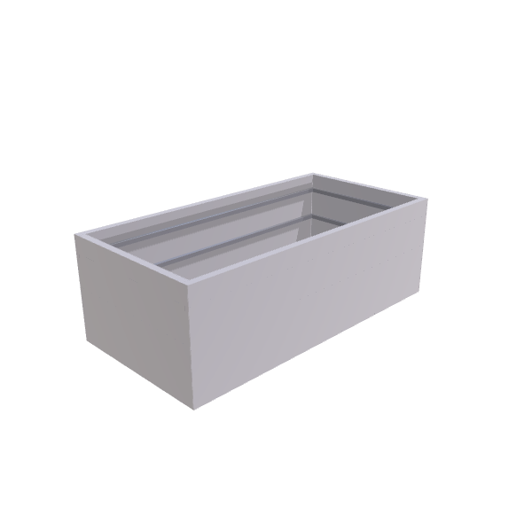 Matte White Aluminum Rectangular Planter, 36"W × 72"L × 24"H