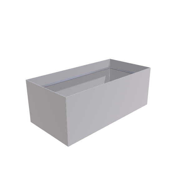 Matte White Aluminum Rectangular Planter, 24"W × 48"L × 18"H