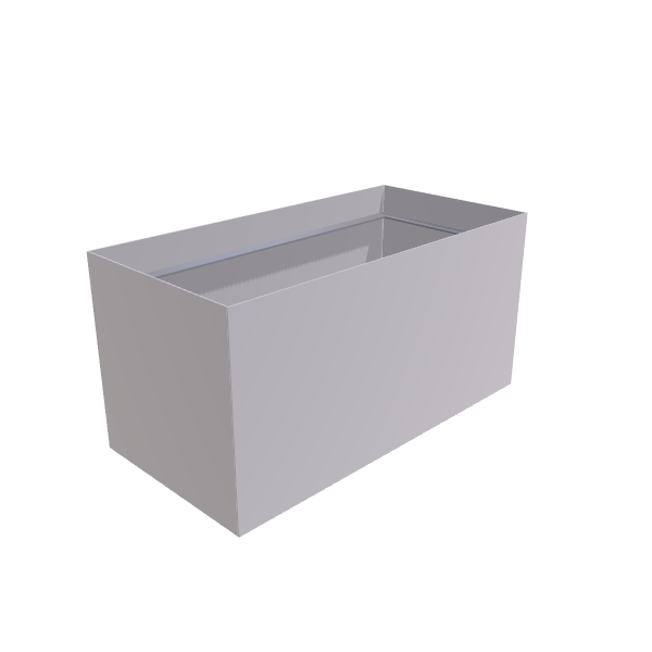 Matte White Aluminum Rectangular Planter, 24"W × 48"L × 24"H