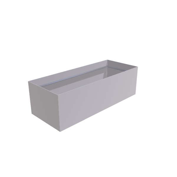 Matte White Aluminum Rectangular Planter, 24"W × 60"L × 18"H