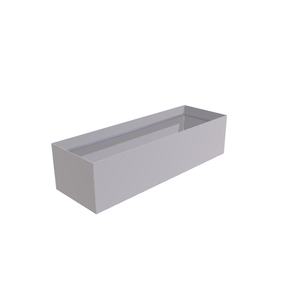 Matte White Aluminum Rectangular Planter, 24"W × 72"L × 18"H