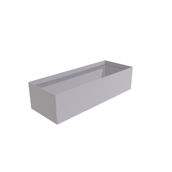 Matte White Aluminum Rectangular Planter, 36"W × 96"L × 24"H