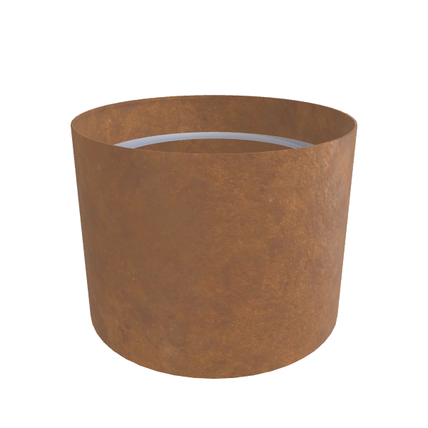 Corten Steel Circular Planter, 24"D × 18"H