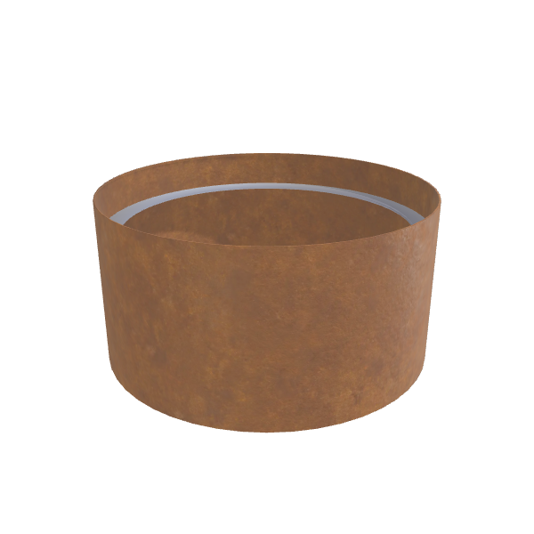 Corten Steel Circular Planter, 36"D × 18"H