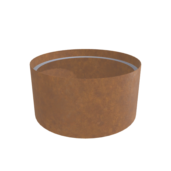 Corten Steel Circular Planter, 48"D × 24"H