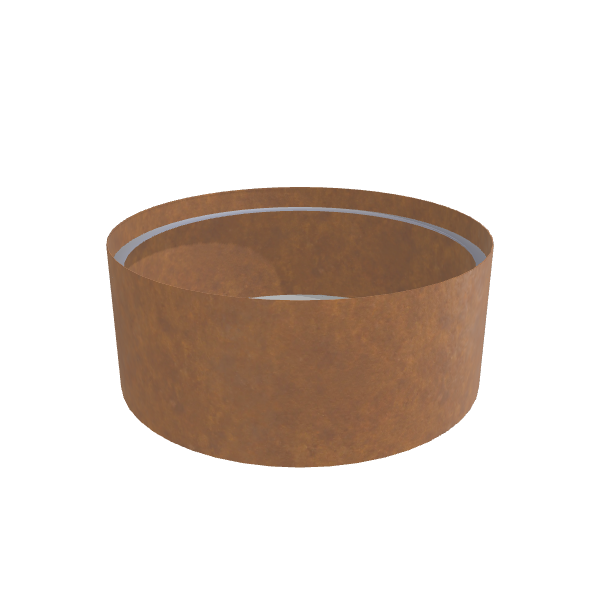 Corten Steel Circular Planter, 60"D × 24"H